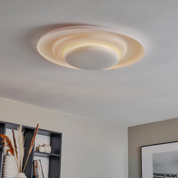 Foscarini Bahia LED stropna svetilka z možnostjo zatemnitve, 76 cm, zatemnjen, Bela, Dnevna soba / jedilnica, Plastika, Dizajn