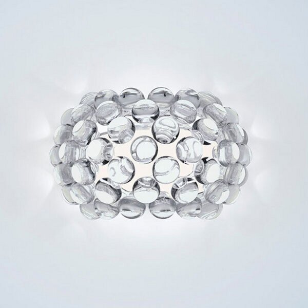 Foscarini Caboche Plus piccola R7s stenska svetilka prozorna, zatemnjen, Prozorna, Dnevna soba / jedilnica, Plastika, Dizajn