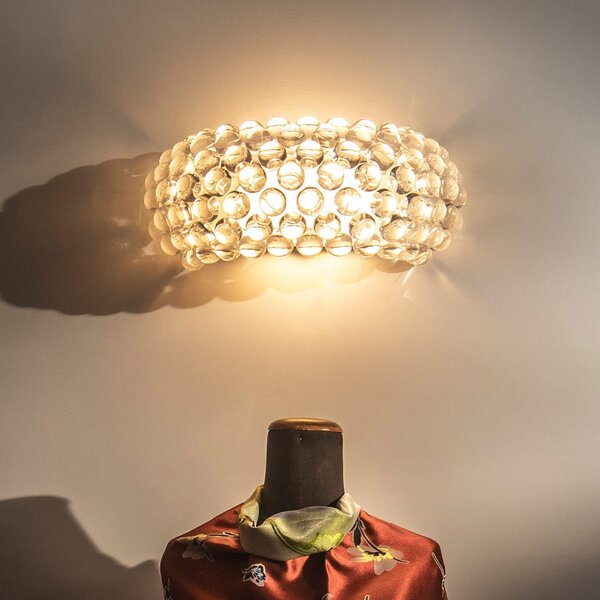 Foscarini Caboche Plus media R7s stenska svetilka prozorna, zatemnjen, Prozorna, Dnevna soba / jedilnica, Plastika, Dizajn