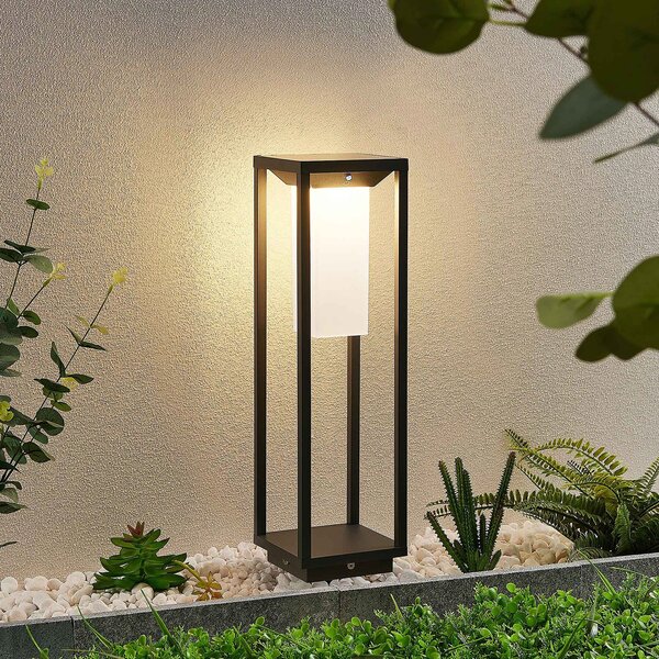 Lucande LED solarna podstavna svetilka Eliel, višina 50 cm, črna, Črna, Kovina, Sodobni, Zunanji podstavek