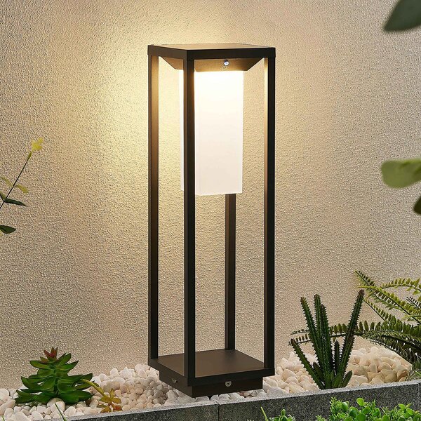 Lucande LED solarna podstavna svetilka Eliel, višina 50 cm, črna, Črna, Kovina, Sodobni, Zunanji podstavek