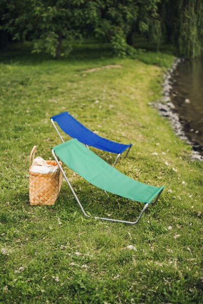 Zeleni zložljivi ležalnik za na plažo SAND