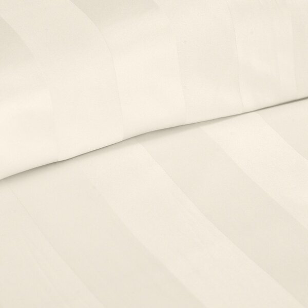 Kremno bela satenasta posteljnina za zakonsko posteljo 200x200 cm So Soft Satin Stripe – Catherine Lansfield
