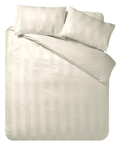 Kremno bela satenasta posteljnina za zakonsko posteljo 200x200 cm So Soft Satin Stripe – Catherine Lansfield