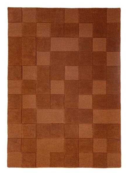 Ročno tkana volnena preproga v barvi terakote 120x170 cm Checkerboard – Flair Rugs