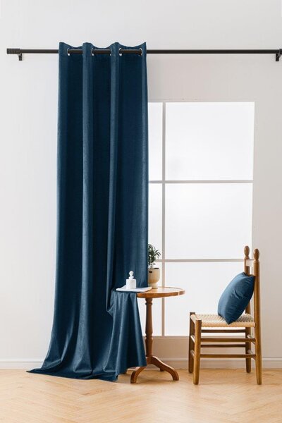 Petrolejasto zatemnitvena zavesa VELVET 140x270 cm Za obesiti: Trak za nabiranje