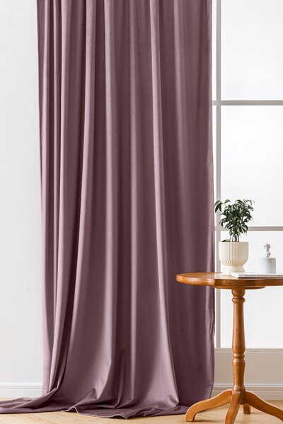 Svetlo vijolična zatemnitvena zavesa VELVET 140x250 cm Za obesiti: Trak za nabiranje