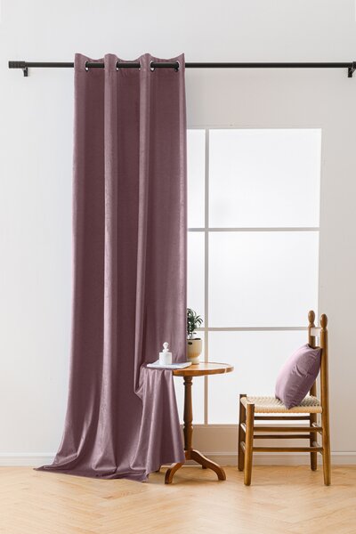 Svetlo vijolična zatemnitvena zavesa VELVET 140x250 cm Za obesiti: Trak za nabiranje