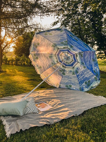 Modro - bel senčnik SOLSTICE 180 cm