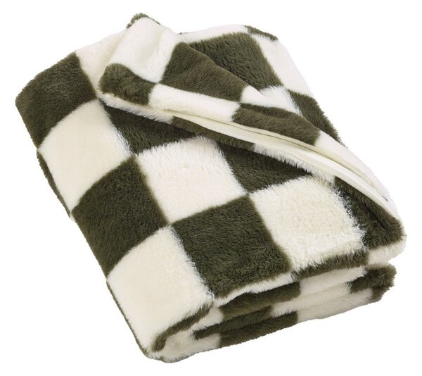 Bela/zelena odeja 130x170 cm Cosy Soft Checkerboard – Catherine Lansfield