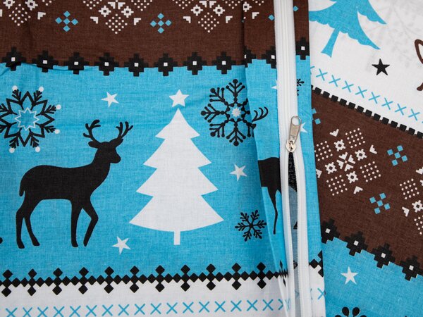 Bombažna posteljnina WINTER REINDEER rjava Dimenzije posteljnine: 70 x 90 cm | 140 x 200 cm