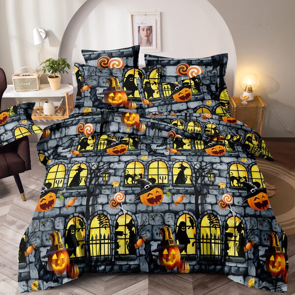 Posteljnina iz mikrovlaken SCARY PARTY siva Dimenzije posteljnine: 70 x 80 cm | 140 x 200 cm