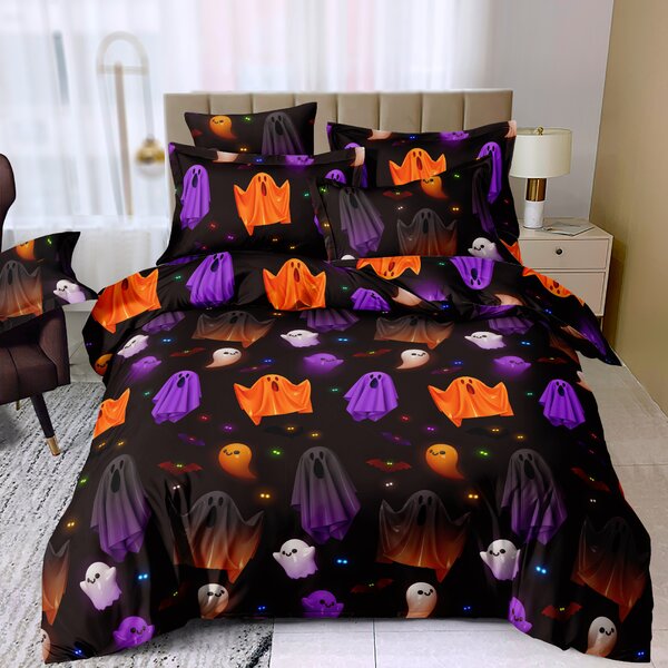 Črna posteljnina iz mikrovlaken SPOOKY SOIREE Dimenzije posteljnine: 2 kom 70 x 80 cm | 160 x 200 cm
