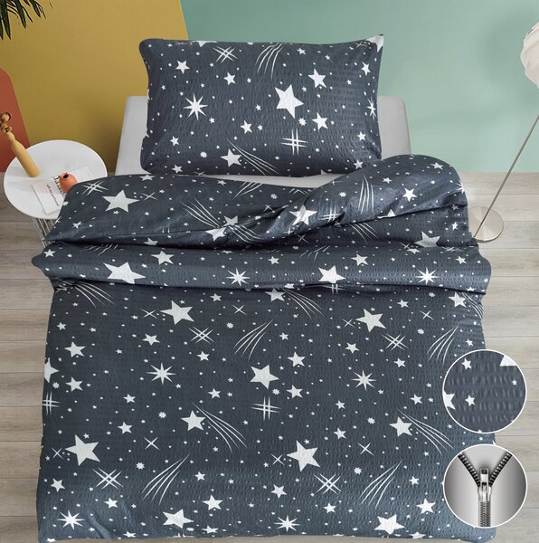 Krep posteljnina NIGHT SKY siva Dimenzije posteljnine: 70 x 90 cm | 140 x 200 cm