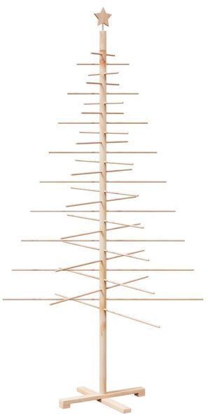 VidaXL Lesena novoletna jelka za okras 210 cm trdna borovina