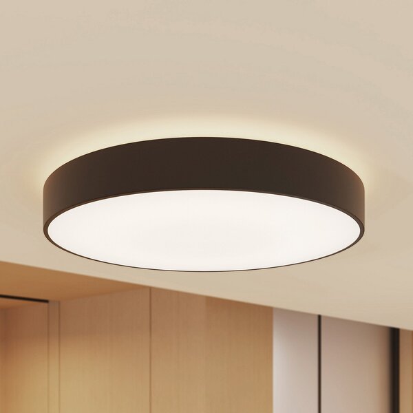 Arcchio LED stropna svetilka Vanida, črna, Ø 60 cm, gor/dol, zatemnjen, Črna, Kuhinja, Aluminij, Sodobni