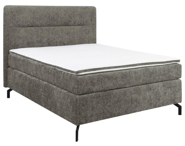 BOXSPRING POSTELJA 140 cm x 200 cm , tekstil siva