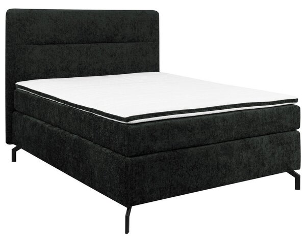 BOXSPRING POSTELJA 140 cm x 200 cm , tekstil črna