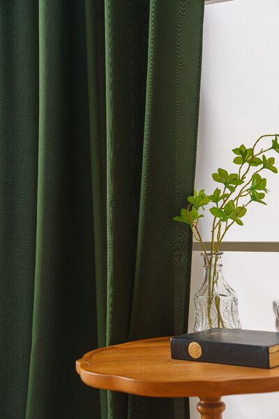 Zavesa OXFORD LIGHT 140x250 cm, temno zelena Za obesiti: Trak za nabiranje