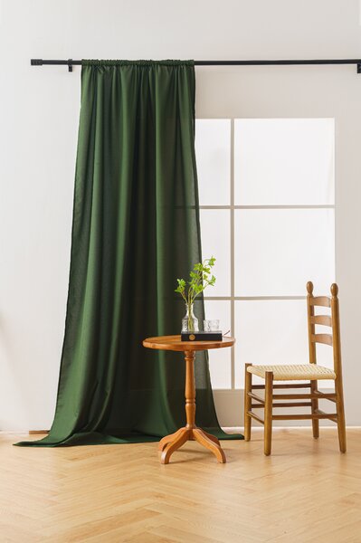 Zavesa OXFORD LIGHT 140x250 cm, temno zelena Za obesiti: Trak za nabiranje