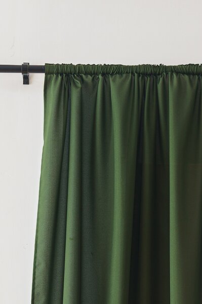 Zavesa OXFORD LIGHT 140x250 cm, temno zelena Za obesiti: Trak za nabiranje