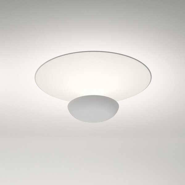 Vibia LED stropna svetilka Funnel, bela, aluminij, Ø 35 cm, 2.700K, zatemnjen, Bela, Dnevna soba / jedilnica, Kovina, Dizajn