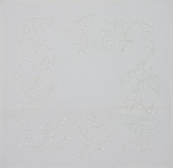 Okrasna prevleka za blazino LEAFY LACE 40x40 cm, bela