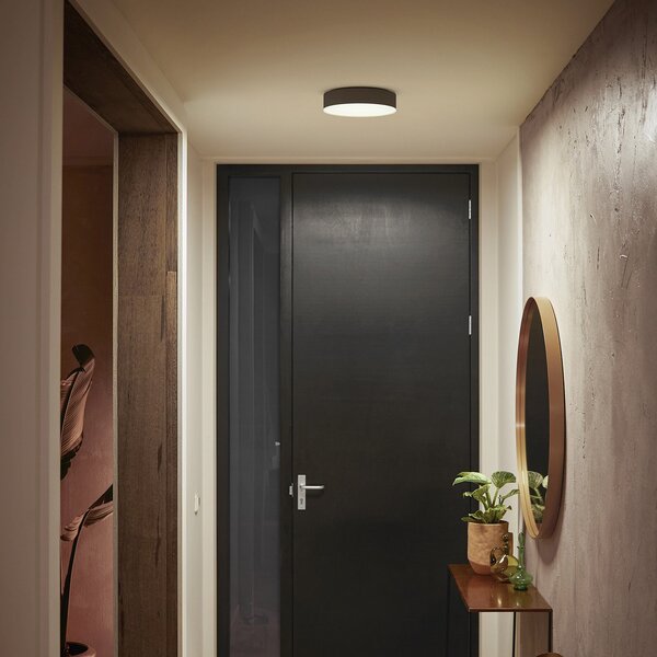 Philips Hue Enrave LED stropna svetilka 26,1 cm črna, zatemnjen, Črna, Dnevna soba / jedilnica, Kovina, Sodobni