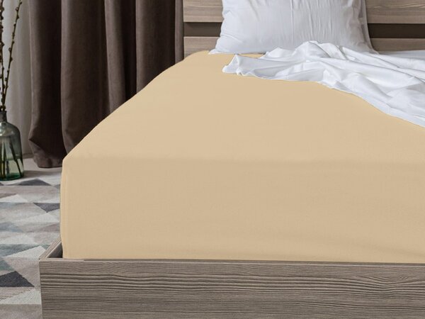 Posteljnina iz jerseyja BASIC smetanasta ​​90 x 200 cm