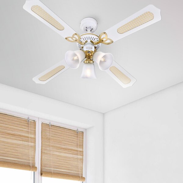 Westinghouse Ventilator Princess Trio, bel, tih, premer 105 cm, Bela, Dnevna soba / jedilnica, Les