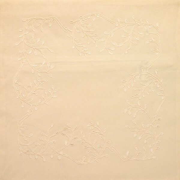 Okrasna prevleka za blazino LEAFY LACE 40x40 cm, smetanasta