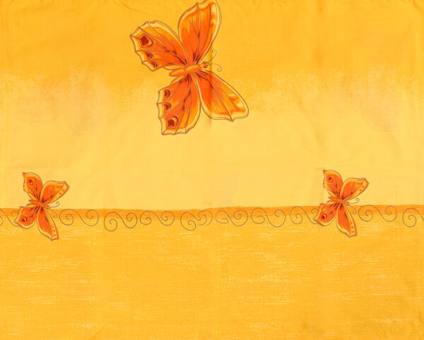 Bombažna posteljnina ORANGE BUTTERFLY rumeno-oranžna Dimenzije posteljnine: 70 x 90 cm | 140 x 200 cm