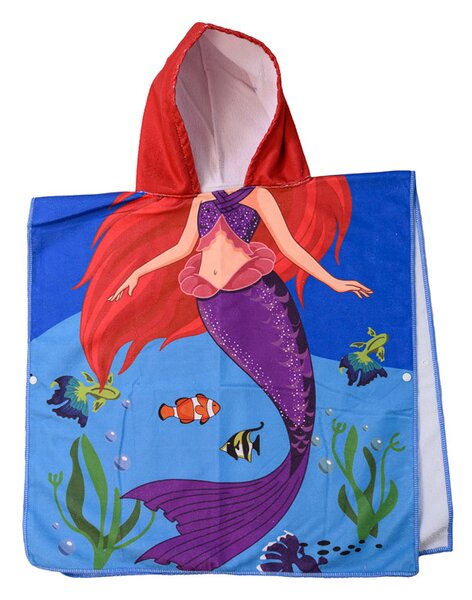 Otroški pončo MORSKA DEKLICA IN RIBA - 60 x 90 cm Dimenzije: 60 x 90 cm