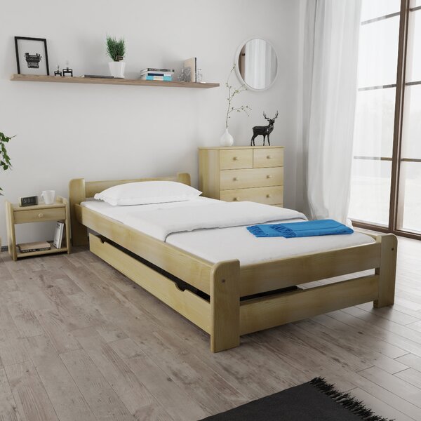 Postelja Emily 80 x 200 cm bor Posteljno dno: Z letveno posteljno dno, Vzmetnica: Brez vzmetnice