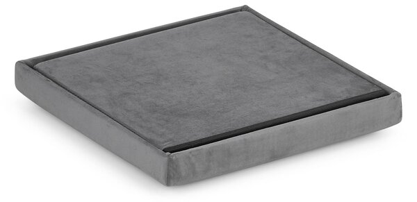 Siv zložljiv tabure FURELA VELVET L 38 x 38 x 38 cm