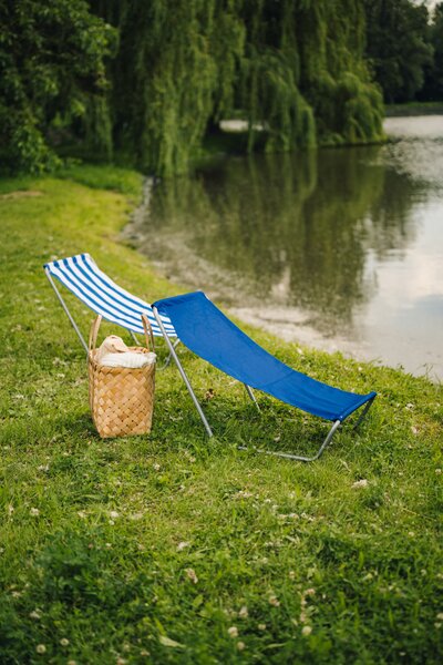 Zložljiv stol za plažo SAND, temno moder