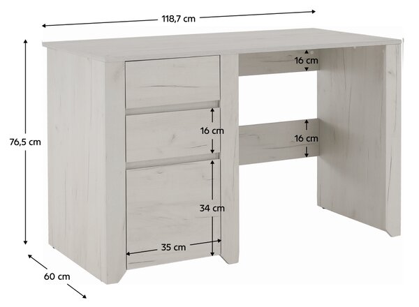KONDELA Pisalna miza, craft bela, ANGEL TIP 80
