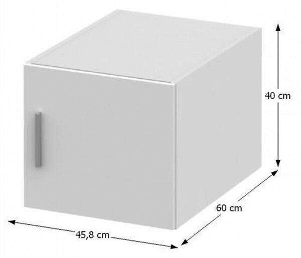 KONDELA Zgornji del za omaro, bel, INVITA TIP 6