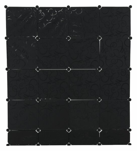 KONDELA Modularni organizator garderobe, črno/mlečno bel, RODAN TIP 2