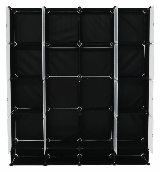 KONDELA Modularni organizator garderobe, črno/mlečno bel, RODAN TIP 2