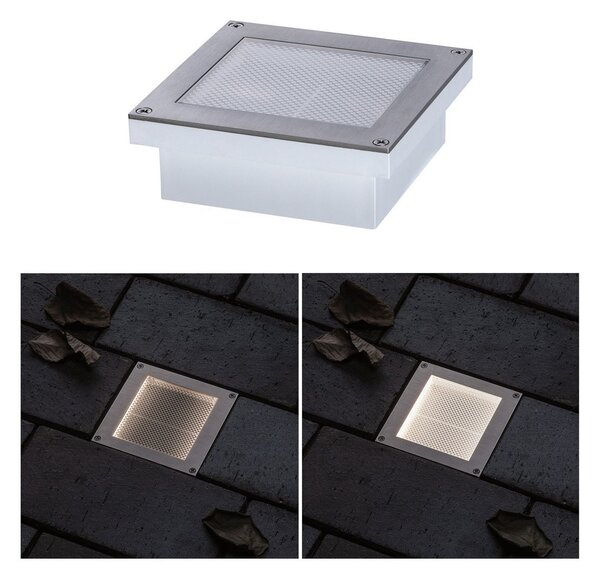 Paulmann Brick LED talna svetilka za vgradnjo, 10x10cm, Siva, Kovina, Sodobni, Vgradne luči kotne