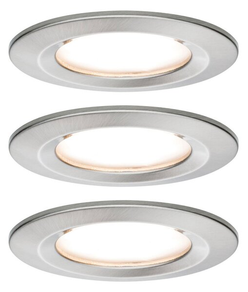 Paulmann LED vgradni reflektor Nova Coin 3 iron round dimmable, zatemnjen, Kovinska, Hodnik, Kovina, Sodobni, Vgradne svetilke okrogle
