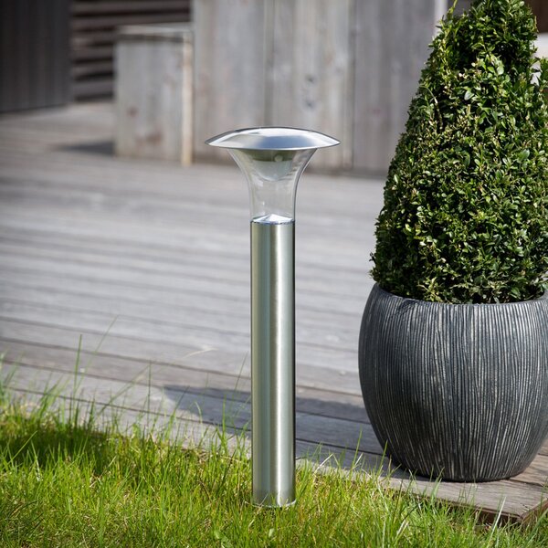 Lindby Solar LED svetilka Jolin, 66 cm, nerjaveče jeklo, Kovinska, Kovina, Sodobni
