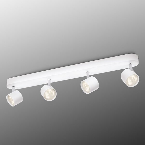 Philips Philipsov vrtljivi reflektor LED Star bele barve 4flg., zatemnjen, Bela, Dnevna soba / jedilnica, Kovina, Sodobni