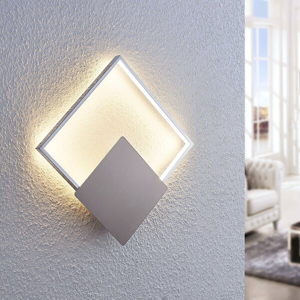 Lindby LED stenska svetilka Anays, 32 cm x cm, krom/čista, Krom, Dnevna soba / jedilnica, Plastika, Sodobni
