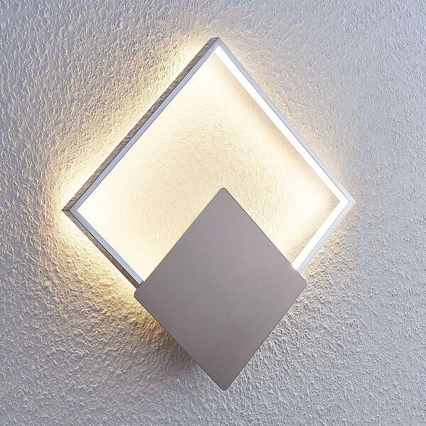 Lindby LED stenska svetilka Anays, 32 cm x cm, krom/čista, Krom, Dnevna soba / jedilnica, Plastika, Sodobni