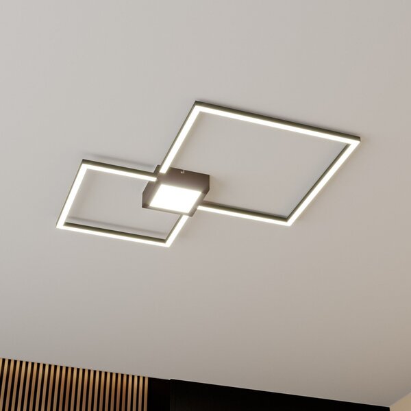 Lindby Duetto LED stropna svetilka antracit 28 W, zatemnjen, Črna, Dnevna soba / jedilnica, Kovina, Sodobni