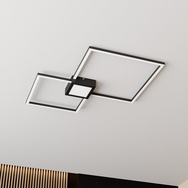 Lindby Duetto LED stropna svetilka antracit 28 W, zatemnjen, Črna, Dnevna soba / jedilnica, Kovina, Sodobni