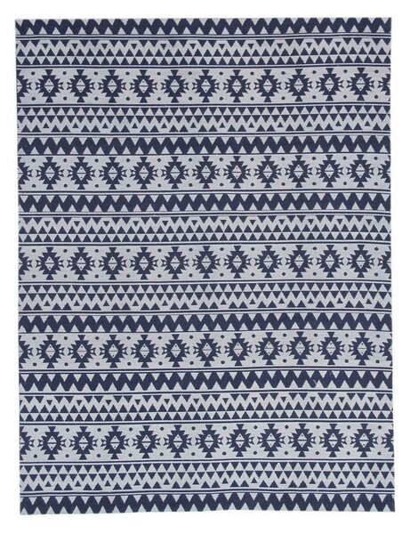 RAVNO TKANA PREPROGA 80/150 cm taftano modra