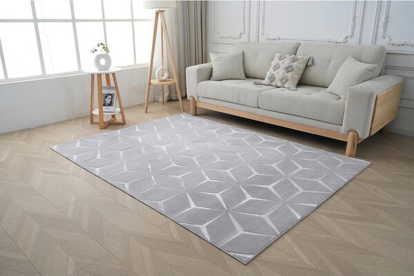 RAVNO TKANA PREPROGA Calma 120/160 cm tkano srebrne barve